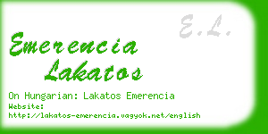 emerencia lakatos business card